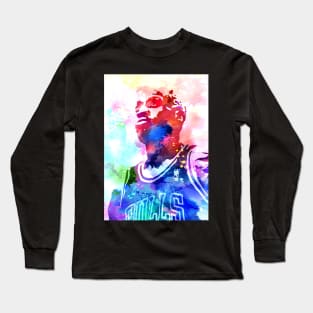 Dennis Rodman Watercolor Long Sleeve T-Shirt